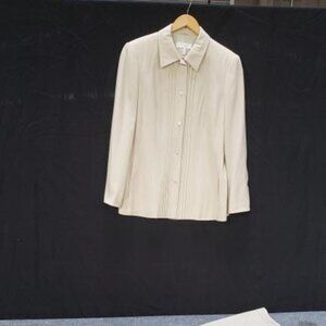 ESCADA Cream Power Suit Career Set Jacket & Pants sz 40 & 42 US 8 & 10